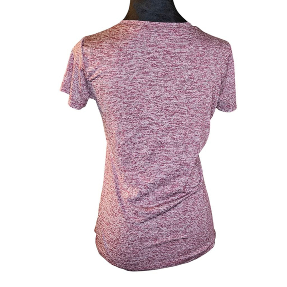 Under Armour T-Shirt Small Heathered Purple Short Sleeve V-neck Athletic T-Shirt - Picture 3 of 7
